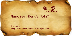 Menczer Renátó névjegykártya